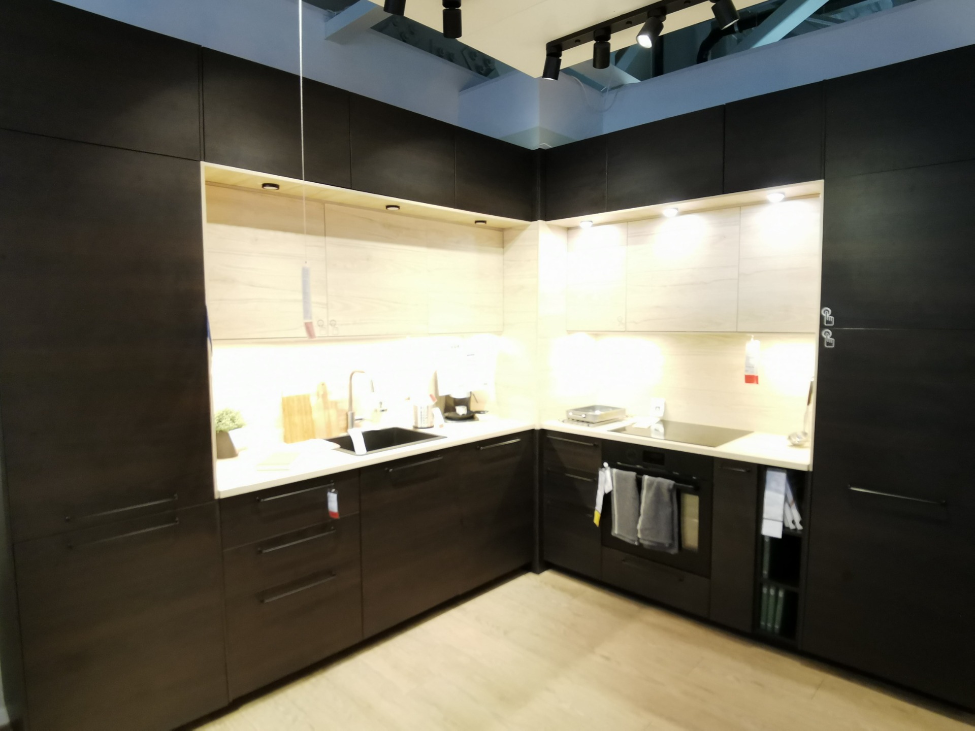 Askersund Dark brown and light ash effect IKEA kitchen cabinet